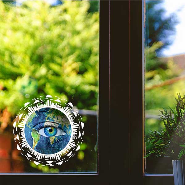 Eye on the Earth Sticker  - 5″x5″ Round for Earth Day