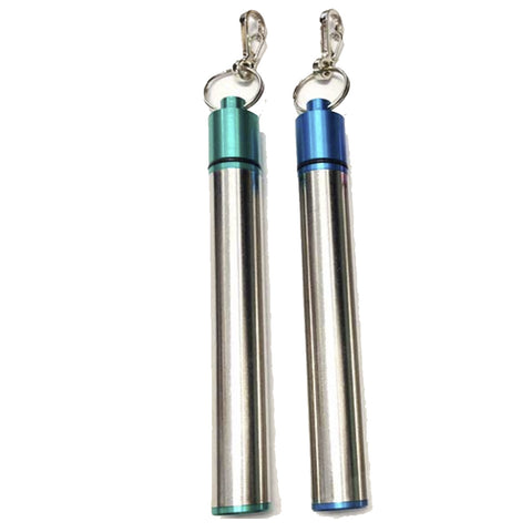 Telescoping, Collapsible and Retractable Stainless Steel Straw, Cleaning Brush, Carry Case and Clip