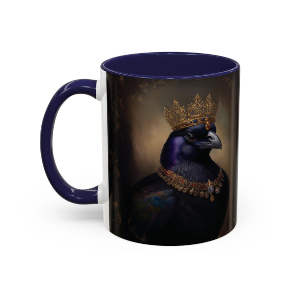 Royal Raven Mug – Elegant Black Coffee Cup for Bird Lovers, Gothic Decor, F-caw-F Crow Fall Cups, Halloween