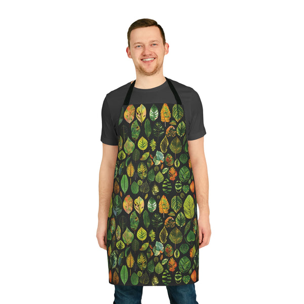 Gardener Apron With Collage of Plant Leaves for Indoor or Outdoor Planting