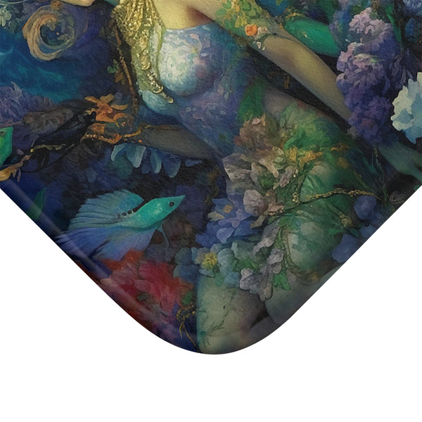 3 Dreamy Water Goddesses Mermaid Design on a 24x16" Bath or Bedside Mat