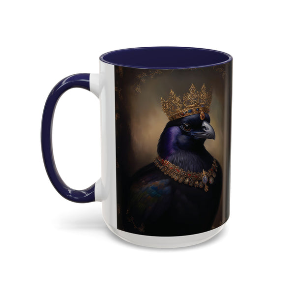 Royal Raven Mug – Elegant Black Coffee Cup for Bird Lovers, Gothic Decor, F-caw-F Crow Fall Cups, Halloween