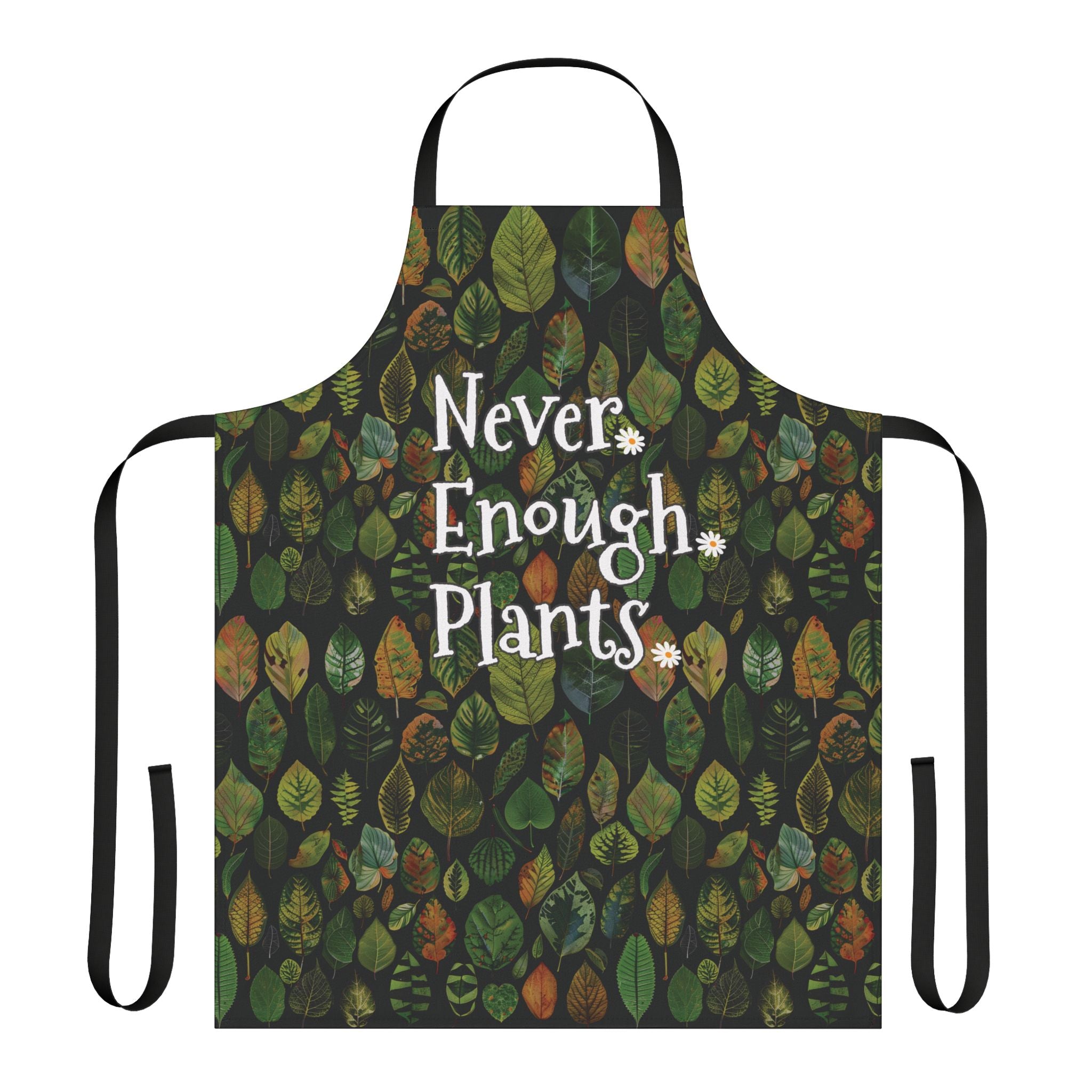 Never Enough Plants - Plant Lady Gardener Apron With Collage of Plant Leaves