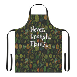 Never Enough Plants - Plant Lady Gardener Apron With Collage of Plant Leaves