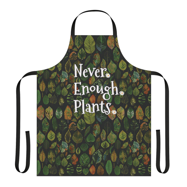 Never Enough Plants - Plant Lady Gardener Apron With Collage of Plant Leaves