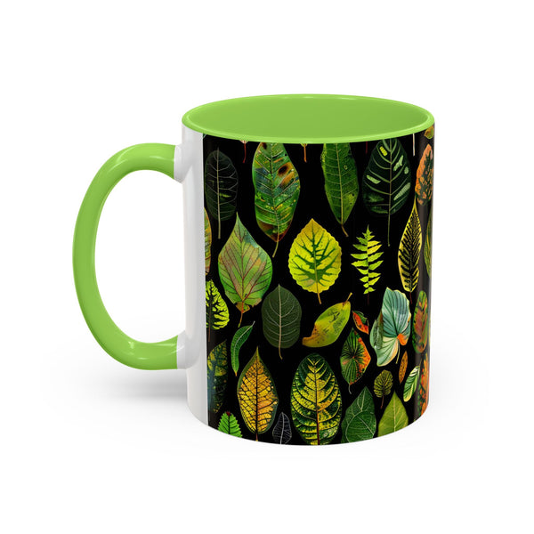 Leafy Mugs, Plant Lover Gift, Garden Coffee Cup, Nature Inspired Drinkware, Botanical Tea Mug, Colorful Leaves Kitchen Decor
