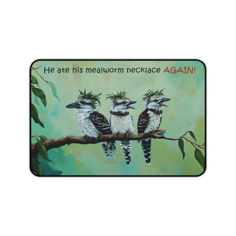Bird Desk Mat, Laughing Kookaburra Laptop Computer Desk Protector - Fun Office Decor for Australian Bird Lovers, 3 sizes