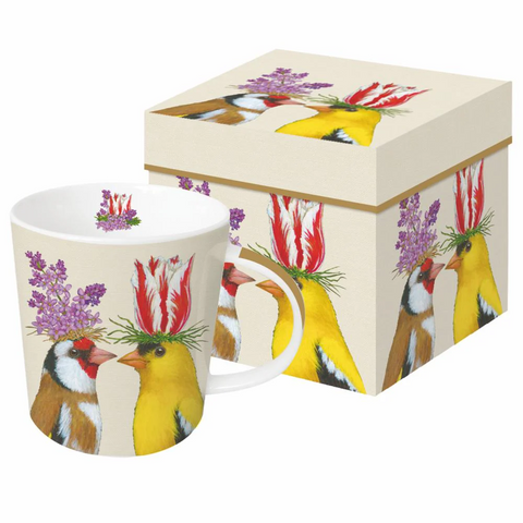 "Spring Romance" Goldfinch Couple Gift-Boxed Mug - Artwork by Vicki Sawyer