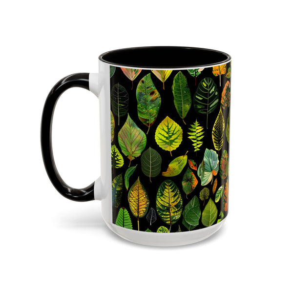 Leafy Mugs, Plant Lover Gift, Garden Coffee Cup, Nature Inspired Drinkware, Botanical Tea Mug, Colorful Leaves Kitchen Decor