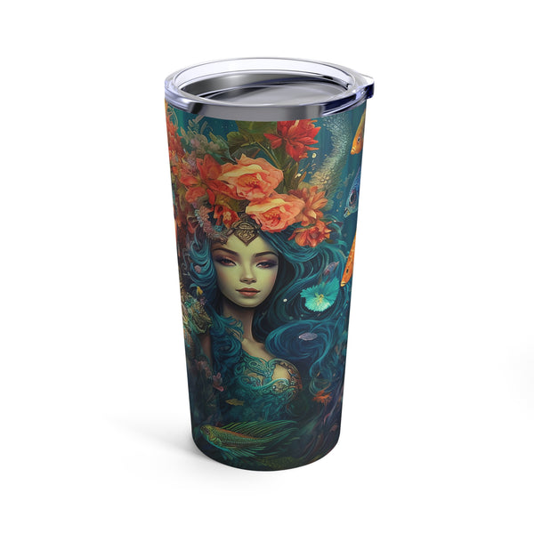 20 oz Stainless Steel Tumbler with Trio of Water Goddesses Mermaid Design