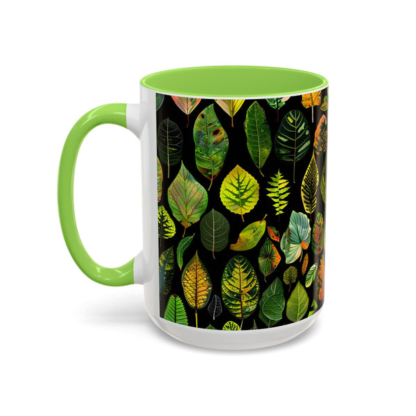 Leafy Mugs, Plant Lover Gift, Garden Coffee Cup, Nature Inspired Drinkware, Botanical Tea Mug, Colorful Leaves Kitchen Decor