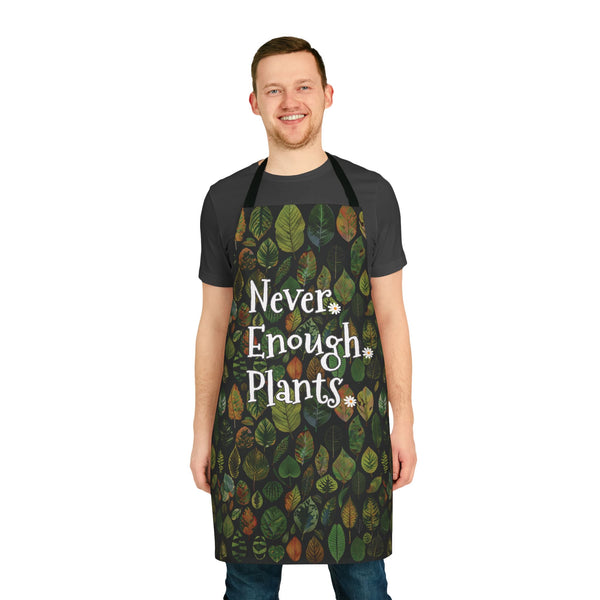 Never Enough Plants - Plant Lady Gardener Apron With Collage of Plant Leaves