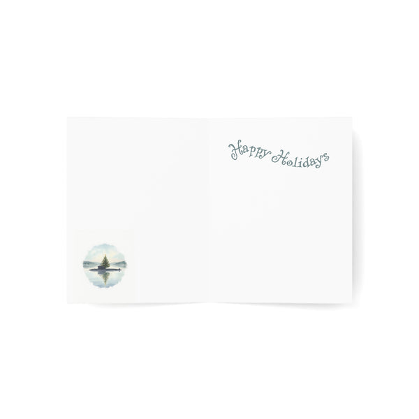 Christmas in Groton Greeting Card – Submarine with Xmas Tree Holiday Card (1/10/30/50 pcs) 4.25" x 5.5"