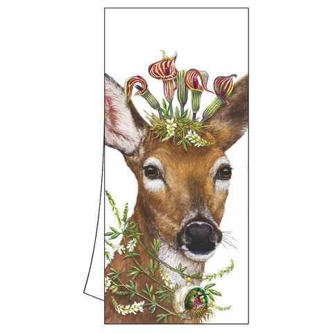 Christmas Princess - Deer Kitchen Towel with Artwork by Vicki Sawyer