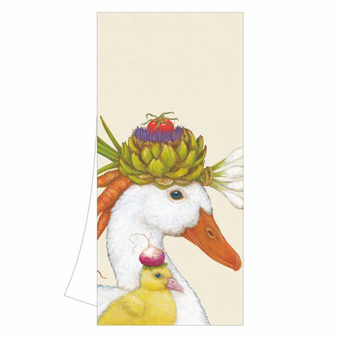 The Gardeners - Goose and Gosling Kitchen Towel with Artwork by Vicki Sawyer