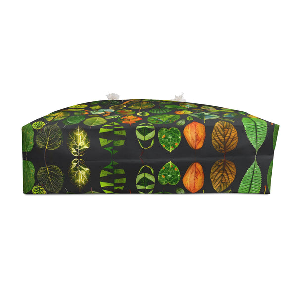 Nature-Inspired Weekender Bag for Getaways, Leaf Print Travel Tote, Perfect for Beach Trips, Picnics, and Weekend Adventurers