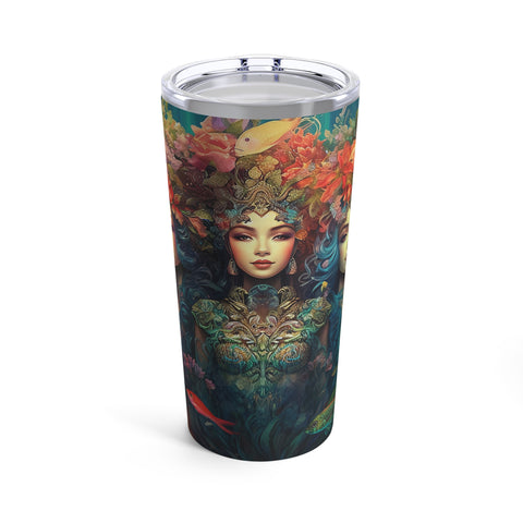 20 oz Stainless Steel Tumbler with Trio of Water Goddesses Mermaid Design