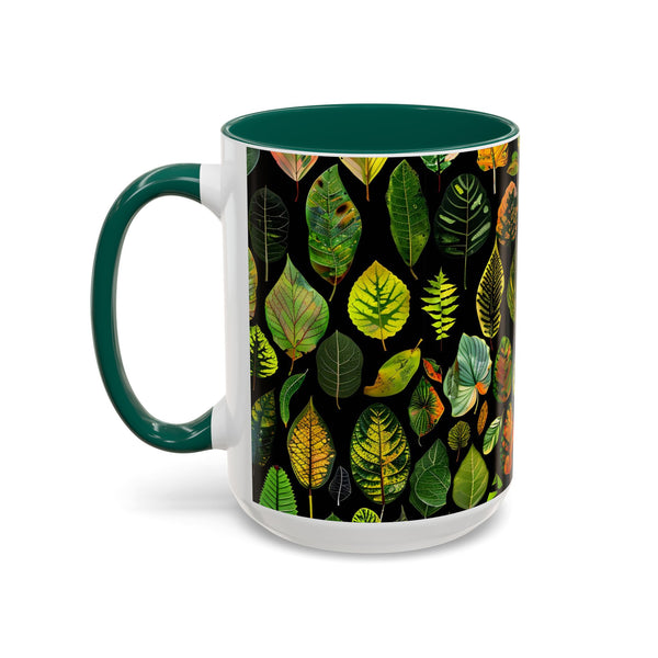 Leafy Mugs, Plant Lover Gift, Garden Coffee Cup, Nature Inspired Drinkware, Botanical Tea Mug, Colorful Leaves Kitchen Decor