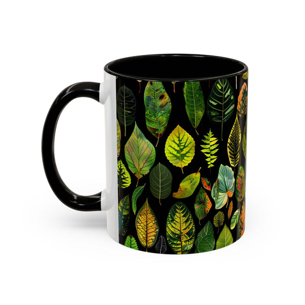 Leafy Mugs, Plant Lover Gift, Garden Coffee Cup, Nature Inspired Drinkware, Botanical Tea Mug, Colorful Leaves Kitchen Decor