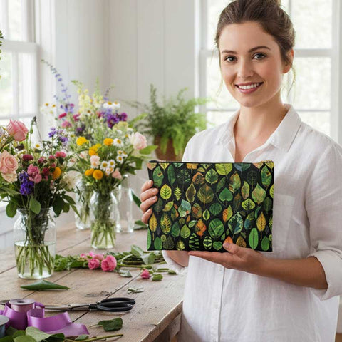 Nature-Inspired Leaf Accessory Pouch, Eco-Friendly Makeup Bag, Travel Organizer, Botanical Gift