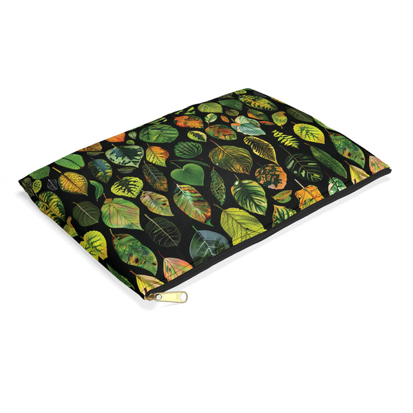 Nature-Inspired Leaf Accessory Pouch, Eco-Friendly Makeup Bag, Travel Organizer, Botanical Gift