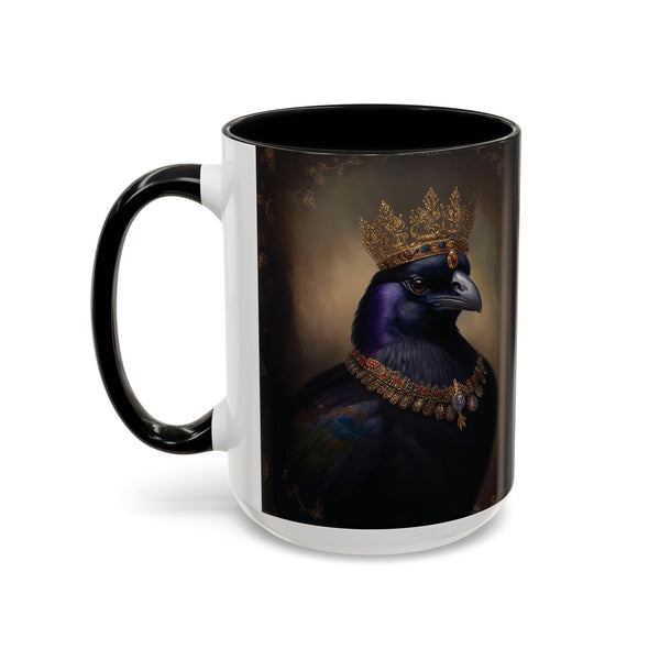 Royal Raven Mug – Elegant Black Coffee Cup for Bird Lovers, Gothic Decor, F-caw-F Crow Fall Cups, Halloween