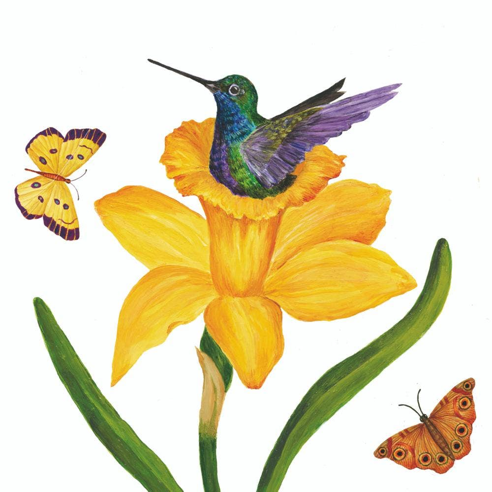 Daffodil Nest - Hummingbird and Butterflies Beverage Napkins