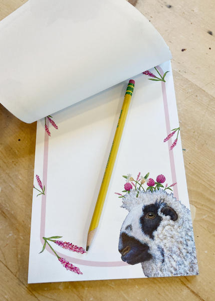 Vicki Sawyer's 3-in-1 Floral Notepad with an Hummingbird, Sheep and Kookaburra - 6x10 inches