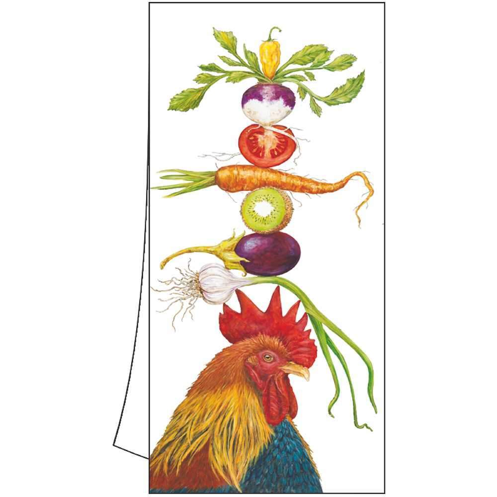 Homer - Chicken Rooster Kitchen Towel with artwork by Vicki Sawyer