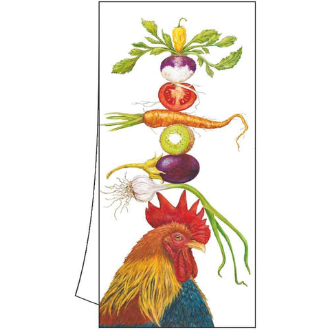 Homer - Chicken Rooster Kitchen Towel with artwork by Vicki Sawyer