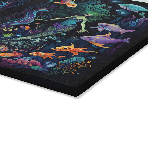 Mermaid Garden Mermaidcore Fairycore Tempered Glass Cutting Board 11x15