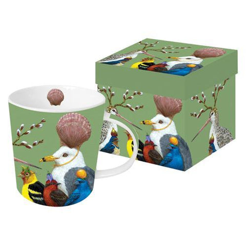 Sully's Party - Seagull and More Birds with Hats Gift-Boxed Mug - Artwork by Vicki Sawyer
