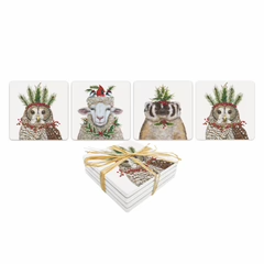"Christmas Parade" Stone Coaster Set of 4 with artwork by Vicki Sawyer