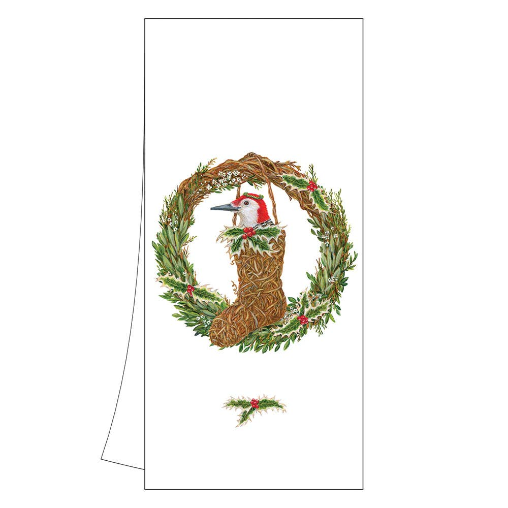 Claudette - Holiday Bird Kitchen Towel with Artwork by Vicki Sawyer