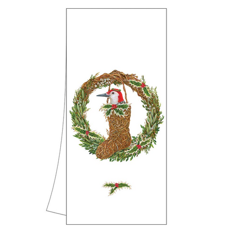 Claudette - Holiday Bird Kitchen Towel with Artwork by Vicki Sawyer