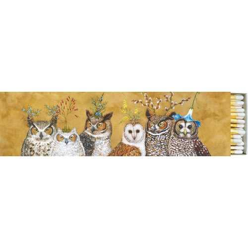 Owl Family - 8 Inch Long Decorative Bird Matches - Artwork by Vicki Sawyer
