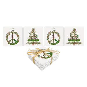 "Peace on Earth" Dolomite Coaster Set of 4