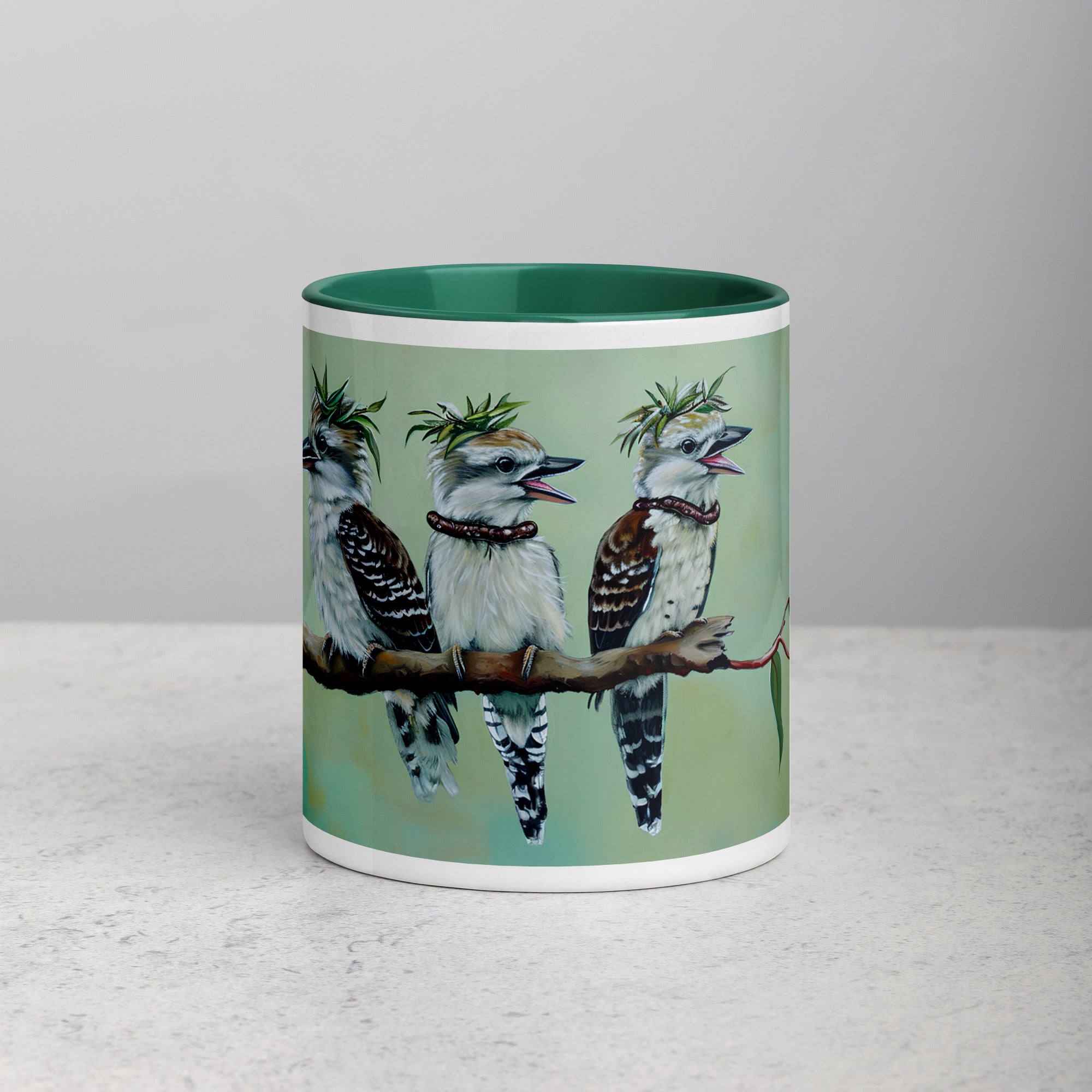 "He Ate His Mealworm Necklace Again!" Funny Kookaburra Mug (11 oz or 15 oz)