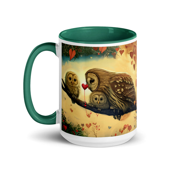 Mama Tawny Owl and Baby Owlets Cute and Sweet Mug