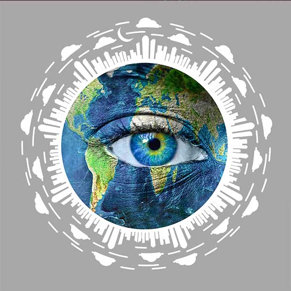 Eye on the Earth Sticker  - 5″x5″ Round for Earth Day