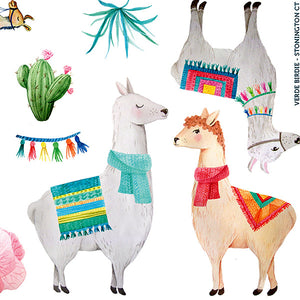 Cute and Colorful Llama and Cactus Sticker Sheets – Two 5x7" Sheets Totaling 20 Small Stickers