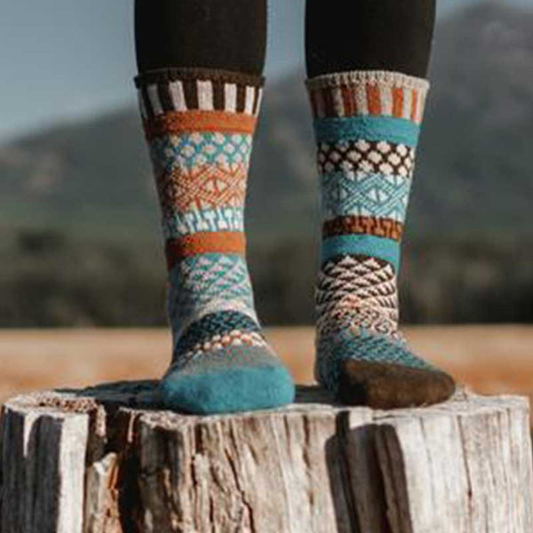 Walnut Wool Socks - Unisex Crew Socks by Solmate Socks