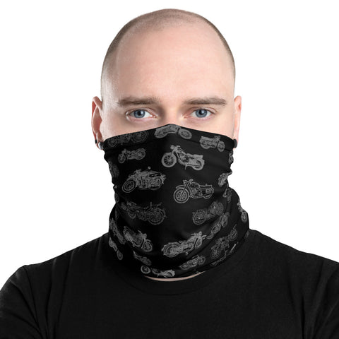 Mens Motorcycle Face Covering Neck Gaiter - One Size Unisex - Black