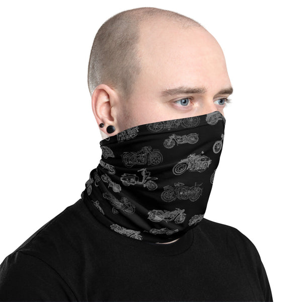 Mens Motorcycle Face Covering Neck Gaiter - One Size Unisex - Black