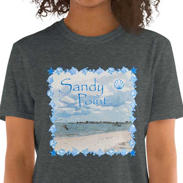 Sandy Point T-shirt for Summer Days Along the CT / RI Shoreline