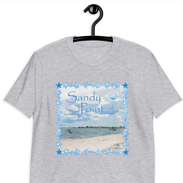 Sandy Point T-shirt for Summer Days Along the CT / RI Shoreline